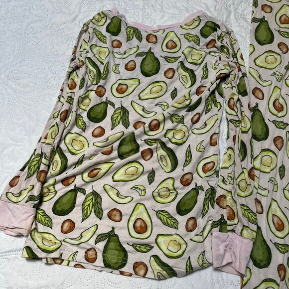 Little Sleepies Blush Pink Advocado PJ Set Size 7/8 - Picture 9 of 12